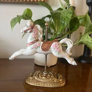 White Carousel Horse Figurine for nursery or girls room decor